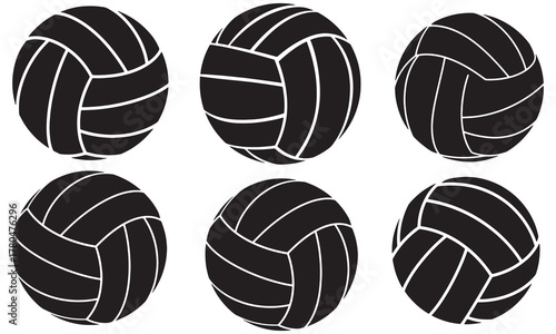 Collection of volleyball silhouettes