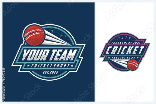 Cricket logo sport design template, cricket team emblem collection, cricket tournament badge logo design vector illustration