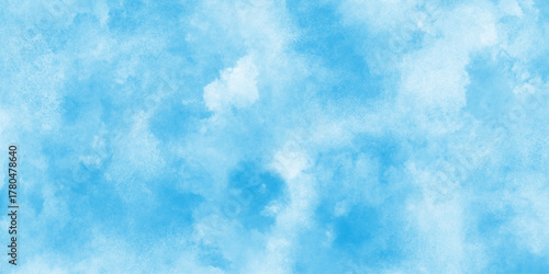 blue watercolor paint stroke background, white cloudy center and abstract watercolor, Vintage water color splash template or canvas for design, blue Watercolor vintage texture,