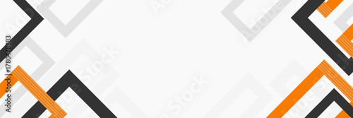 Bright black banner with a trend orange stripes