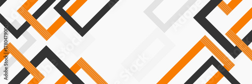 Bright black banner with a trend orange stripes