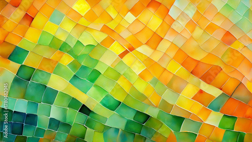 ブラシのテクスチャ　モザイクタイルの背景画
