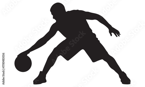 Basketball player dribbling silhouette