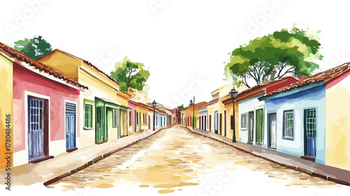 Aregua. Aregua hand drawn watercolor illustration