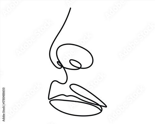 adobe illustrator art work nose and lips one line art
