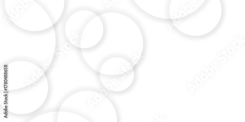 Abstract background with circle white abstract geometric background with soft light white paper circles in design. Modern design background for report and project presentation template. vector.
