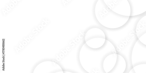 Abstract background with circle white abstract geometric background with soft light white paper circles in design. Modern design background for report and project presentation template. vector.