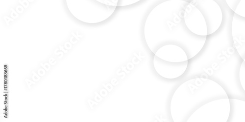 Abstract background with circle white abstract geometric background with soft light white paper circles in design. Modern design background for report and project presentation template. vector.