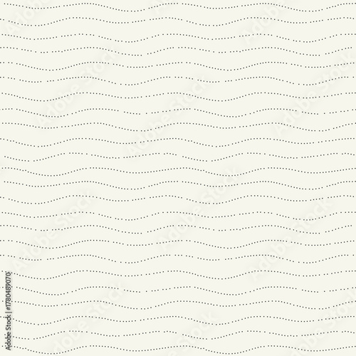 Vector seamless pattern. Modern texture. Repeating, abstract background with dotted waves. Graphic, wavy stripes. Can be used as a swatch for Illustrator.