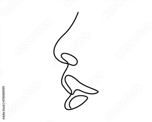 adobe illustrator art work nose and lips one line art