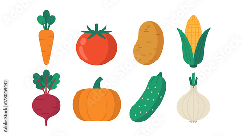 Colorful fresh organic vegetables healthy food harvest collection