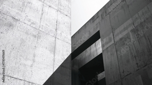 Abstract City Concept Inspired by Brutalist Architecture and Raw Concrete Aesthetics Ai generate