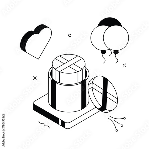 Creatively designed amazing new year gift isometric illustration