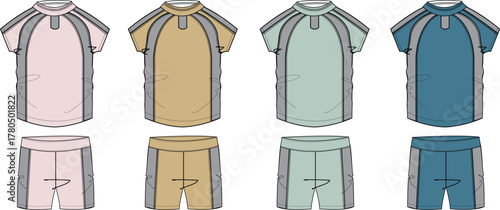 Variety of Fashion Styles for Summer T-shirts and Shorts in Different Colors with Modern Designs