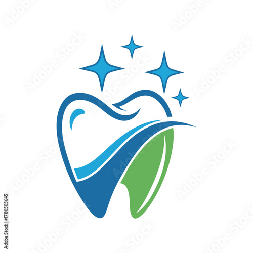 Minimalist Dental care logo design template 