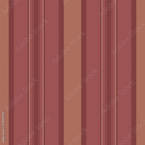 Throw texture vertical seamless, classical background stripe lines. Finish fabric textile pattern vector in red and orange colors.