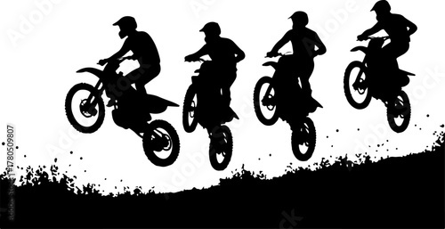 Motocross Riders Silhouette