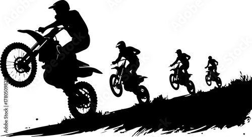 Motocross Riders Silhouette