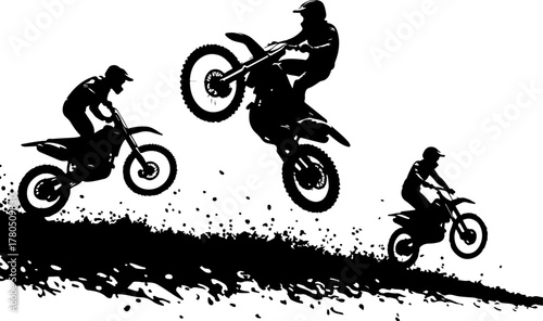 Motocross Riders Silhouette