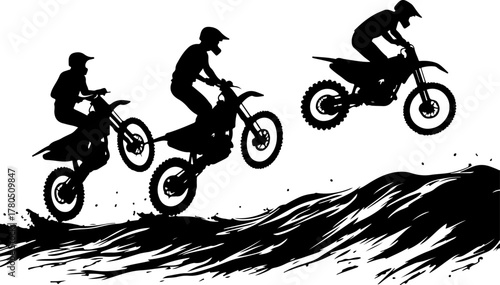 Motocross Riders Silhouette