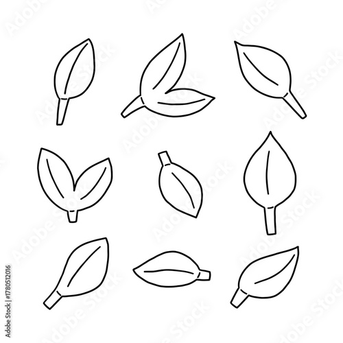 Leaf Line Icon Set