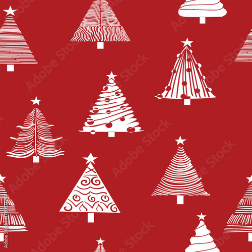 Christmas Tree Pattern With Stars For Holiday Decor And Stock Use