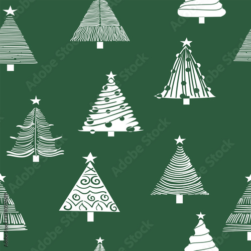 Christmas Tree Pattern With Stars For Holiday Decor And Stock Use