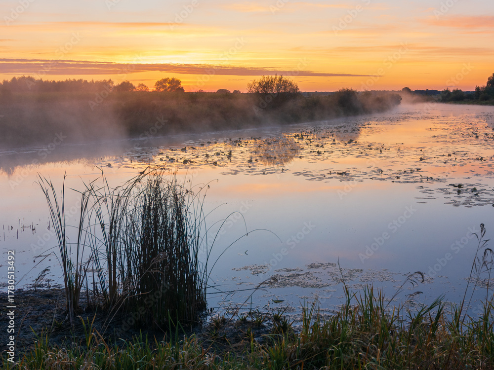Fototapeta premium sunrise on the river