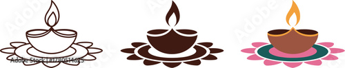 Diwali Lamps Vector Illustration for Cultural Celebrations and Festive Occasions with Traditional Decorations