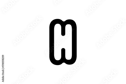 CurveHype: A Bold, Geometric Letter H Logo with Curved Lines for Modern Branding and Icon Design