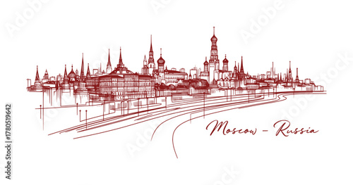 sketch hand drawing of moscow city (artwork 1)