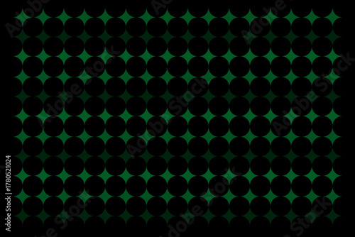 NeonGrid: A Futuristic Pattern of Green Circles and Stars on Black for Casino or Digital Backgrounds