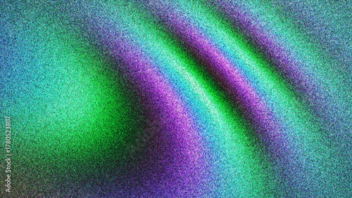 Smooth colorful grainy waves with fluid motion and vivid contrast created from thousands of individual dots. Soft flowing background with noise effect creates dreamy and tactile atmosphere. Vector