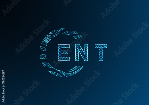 ENT low poly letter logo vector design. ENT lower poly logo design. ENT unique low poly logo design.