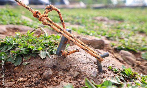 Fényképezés Selective focus Tent peg or anchor