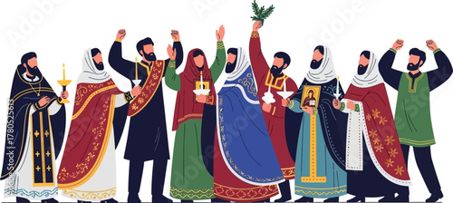 Group of People Celebrating a Religious Holiday