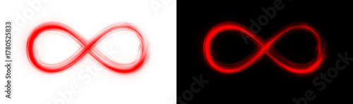 Tableau sur toile Futuristic neon infinity icon glowing with digital brilliance and endless energy across abstract space