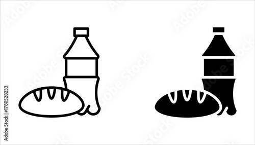 Fast food icon set. filled flat sign for mobile concept and web design on white background