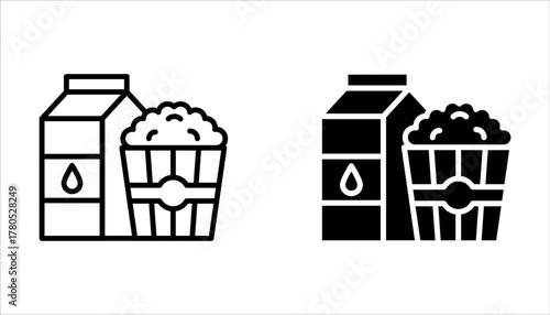 Fast food icon set. filled flat sign for mobile concept and web design on white background