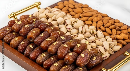 Luxury Dry Fruit Tray  Dates, Almonds & Pistachios Elegantly Served 