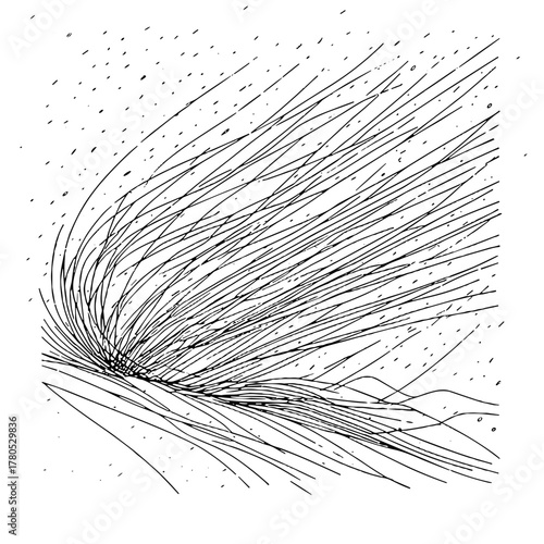 Lines that imitate a snowstorm - diagonal strokes Winter Weather outline / minimal linear vector