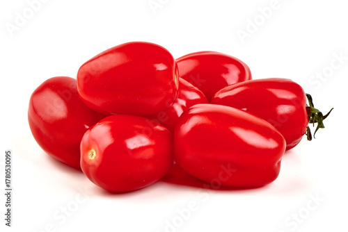 Red Plum Tomatoes Group, isolated on white background
