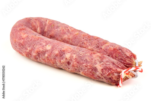 Dry Sausage Ring, Isolated on White Background