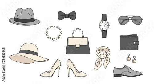 Collection of sophisticated fashion accessories for timeless elegance and modern chic