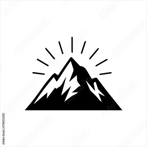 Sunrise over a majestic mountain peak, symbolizing achievement and new beginnings in a beautiful landscape