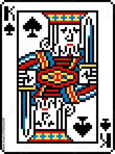 A pixel art playing cards d...