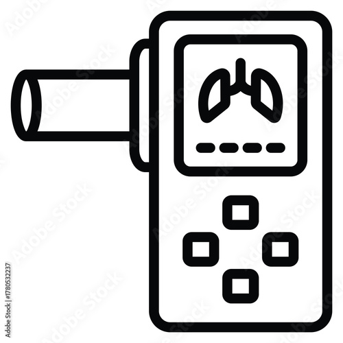 Spirometer Icon Line Vector Illustration