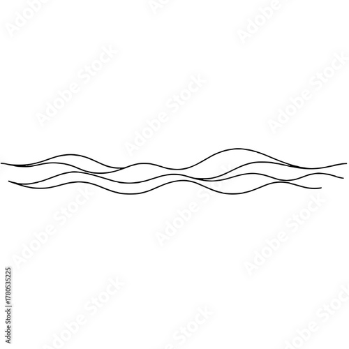 Horizontal waves - a light winter breeze Winter Weather outline / minimal linear vector