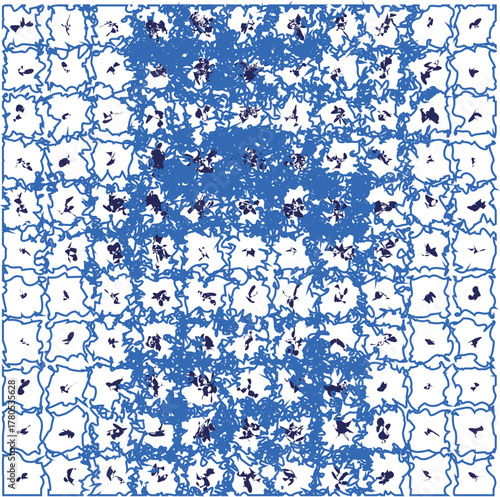 A noisy and dirty texture of blue color with a compaction closer to the middle.