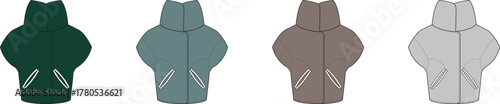 Hoodie Variations A Spectrum of Colors for Style and Comfort, Represented by Four Diverse Shades